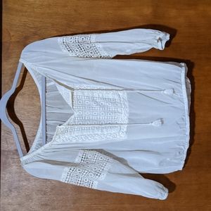 Bohemian cream top. Size L
